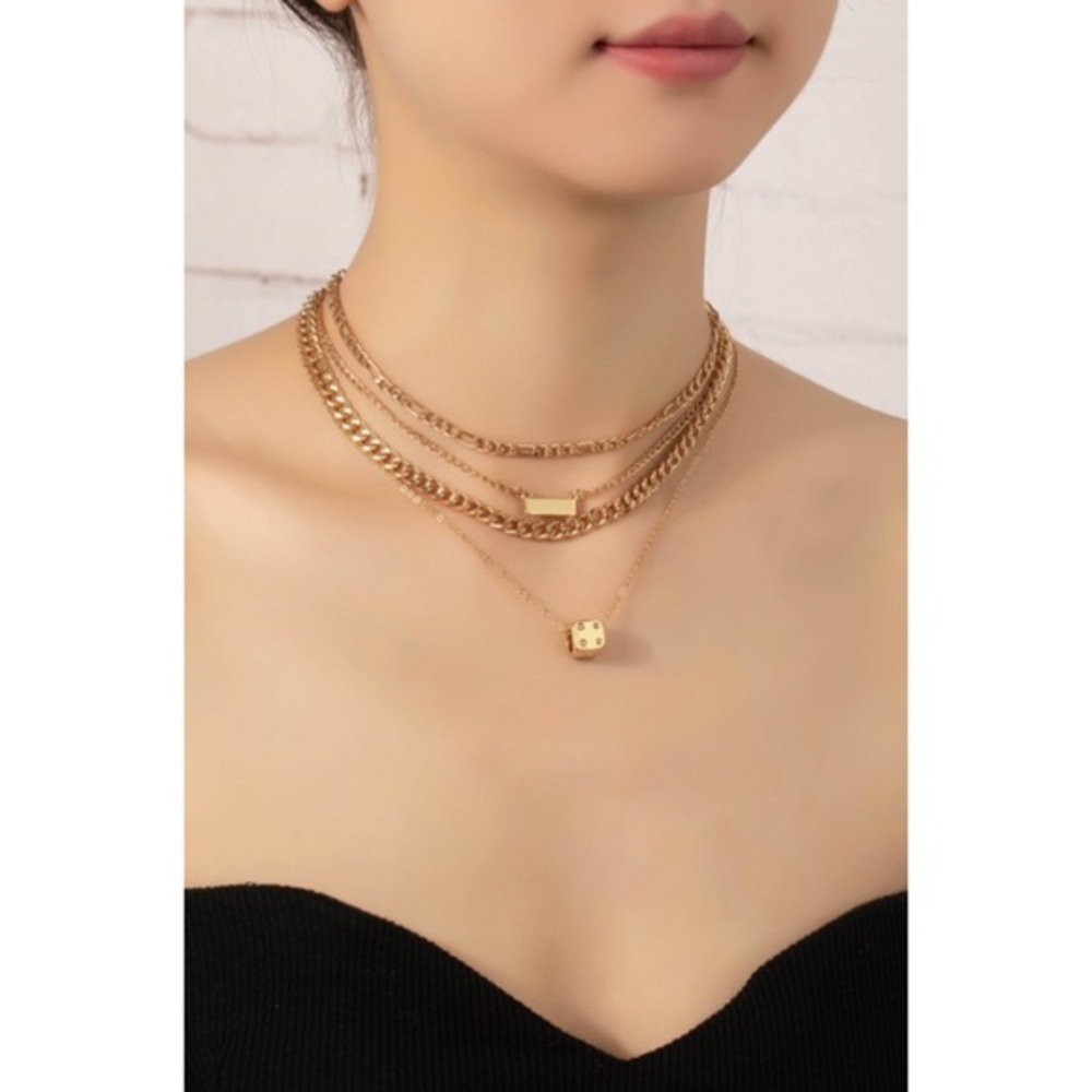 4 layered mix chain necklace